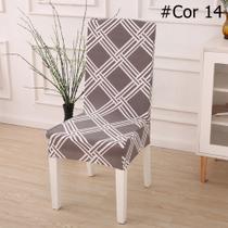 Kit 4 Capas de Cadeira Spandex Mesa Sala de Jantar, Estampada, tamanho Universal com Elástico