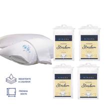 Kit 4 Capas De Travesseiro Impermeável Branco 50x70 Kit 4 Capas De Travesseiro Impermeável Branco 50x70