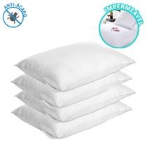 Kit 4 Capas de Travesseiro Impermeável Fronha Protetor 50x70