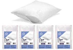Kit 4 Capas De Travesseiro Resistente A Líquido 100% Algodão Percal 200 Fios - Lar Conforto