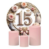 Kit 4 Capas Decorativas Para Festa de 15 Anos Sublimado Várias Estampas Tecido Premium Para Festas, Eventos e Datas Comemorativas.
