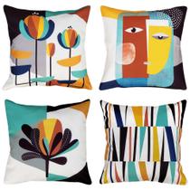 Kit 4 Capas em Sarja Almofada Sala Quarto Estilo Moderno 45x45 Kit 4 Capas em Sarja Almofada Sala Quarto Estilo Moderno 45x45