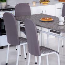 Kit 4 Capas Encosto de Cadeira de Ferro Tubular Cozinha e Jantar Malha Helanca Elástica