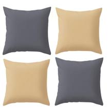 Kit 4 Capas Lisas Cores Variadas Para Sala Sofá Luxo