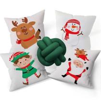 Kit 4 Capas + Nó Luxo Natal Natalina Personalizadas