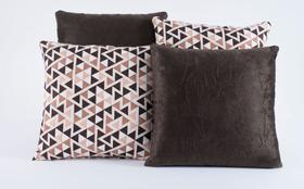 Kit 4 Capas Para Almofada Decorativa 45cm X 45cm Com Ziper Triangulo Marrom