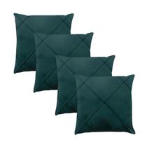 Kit 4 Capas para Almofada Drapeada em Veludo Quadrada 60x60 Várias Cores