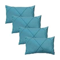 Kit 4 Capas para Almofada Drapeada em Veludo Retangular 60x40 Várias Cores