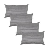 Kit 4 Capas para Almofada Drapeada Line em Veludo Retangular 60x40 Várias Cores