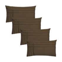 Kit 4 Capas para Almofada Drapeada Line T Retangular em Veludo Várias Cores