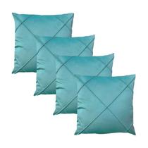 Kit 4 Capas para Almofada em Veludo Drapeada Quadrada Tiffany