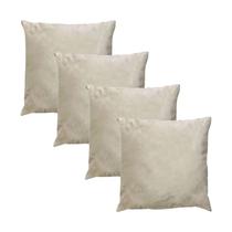 Kit 4 Capas para Almofada em Veludo Liso Quadrada 50x50 Várias Cores