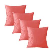 Kit 4 Capas para Almofada em Veludo Liso Quadrada 60x60 Várias Cores