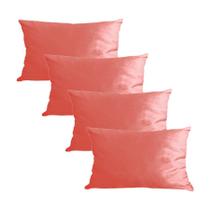 Kit 4 Capas para Almofada em Veludo Liso Retangular 60x40 Várias Cores