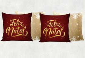 Kit 4 Capas para Almofada Natal Decoração Minimalista Merry Christmas Papai Noel Divertidas Natalina