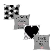 Kit 4 Capas Para Almofadas com Zíper Decorativas Ideal Para Decoração de Quarto e Sala - 181C