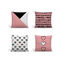 Kit 4 Capas Para Almofadas Decorativas Estampadas