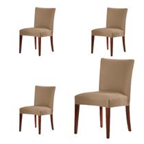 KIT 4 capas para Cadeira de Malha Lisa Bege KIT 4 capas para Cadeira de Malha Lisa Bege