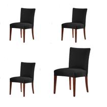 KIT - 4 capas para Cadeira de Malha Lisa Preto KIT - 4 capas para Cadeira de Malha Lisa Preto