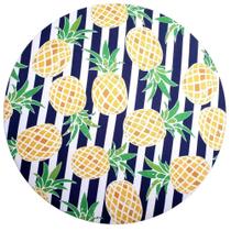 Kit 4 Capas para Sousplat Abacaxi Vitral 35cmx35cm Poliéster Elástico Amarelo Maison Charlo Kit 4 Capas para Sousplat Abacaxi Vitral 35cmx35cm Poliéster Elástico Amarelo Maison Charlo