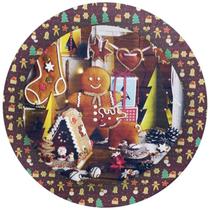 Kit 4 Capas Para Sousplat Biscoito Natalino 35cm X 35cm - UN / 4 Kit 4 Capas Para Sousplat Biscoito Natalino 35cm X 35cm - UN / 4
