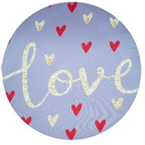 Kit 4 Capas para Sousplat Coração Love Cinza 35cmx35cm