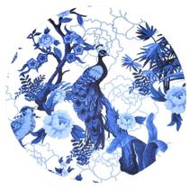 Kit 4 Capas para Sousplat Pavão Azul 35cmx35cm