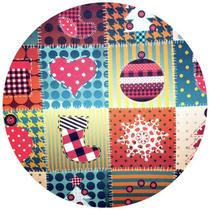 Kit 4 Capas Para Sousplat Retalho Natalino 35cmx35cm - UN / 4 Kit 4 Capas Para Sousplat Retalho Natalino 35cmx35cm - UN / 4