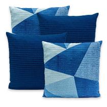 Kit 4 Capas Piquet P/ Almofadas 40x40 Com Zíper Lisas e Estampadas