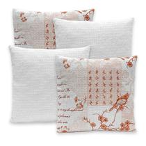 Kit 4 Capas Piquet P/ Almofadas 40x40 Com Zíper Lisas e Estampadas