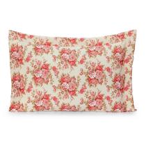 Kit 4 Capas Porta Travesseiros 180 Fios Floral Rosa Kit 4 Capas Porta Travesseiros 180 Fios Floral Rosa