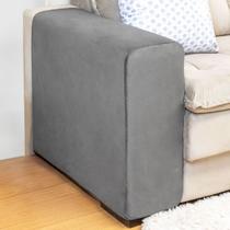 Kit 4 Capas Protetora Braço de Sofá Arranhador Resistente Confort Cinza Chumbo