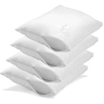 Kit 4 Capas Protetora Para Travesseiro Impermeável Branca