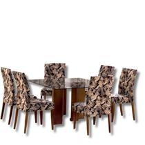 Kit 4 Capas Protetoras De Cadeira Floral Sala De Jantar Kit 4 Capas Protetoras De Cadeira Floral Sala De Jantar