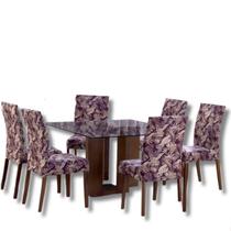 Kit 4 Capas Protetoras De Cadeira Floral Sala De Jantar Kit 4 Capas Protetoras De Cadeira Floral Sala De Jantar