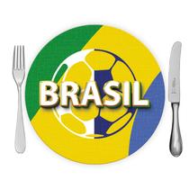 Kit 4 Capas Sousplat Decorativos Jogo Americano Brasil Copa do Mundo 35x35