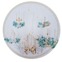 Kit 4 Capas Sousplat Velas De Natal 35cmx35cm - UN / 4 Kit 4 Capas Sousplat Velas De Natal 35cmx35cm - UN / 4