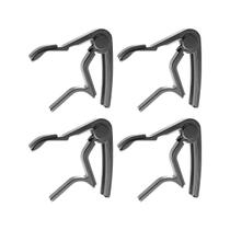 KIT 4 Capotraste Para Violão E Guitarra Em Alumínio Médio Preto SONOROS