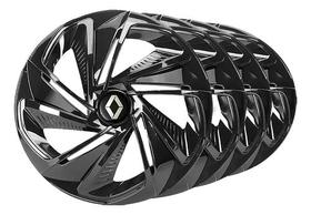 Kit 4 Carlota Esportiva Aro 13 Renault Clio 2012 2013 2014 2015 Jogo Calotas