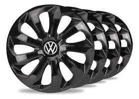 Kit 4 Carlota Esportiva Aro 14 Black Vw Polo Voyage Gol Fox Preto