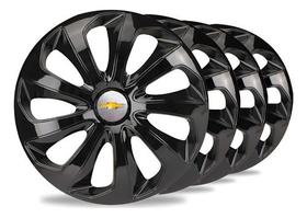 Kit 4 Carlota Esportiva Aro 14 Chevrolet Meriva Agile Jogo Calota Preta Gm Prisma Cobalt