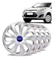Kit 4 Carlota Esportiva Aro 14 Prata Ford Ka Escort Jogo Calota Fiesta