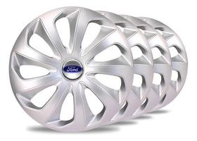 Kit 4 Carlota Esportiva Aro 14 Prata Ford Ka Escort Jogo Calotas Fiesta