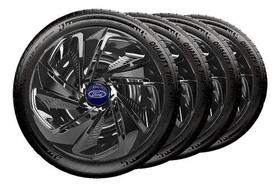 Kit 4 Carlota Esportiva Ford Ka Jogo Calota Preta Aro 14 Fiesta