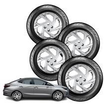 Kit 4 carlotas hb20 hb20s 2024 aro 14 prata Kit 4 carlotas hb20 hb20s 2024 aro 14 prata