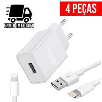 Kit 4 Carregador Celular Turbo Tipo IP USB Cabo Super Rapido 5.0A