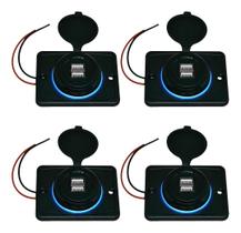 Kit 4 Carregador de Celular Automotivo 2 USB C/ Moldura Removível - RS-1123U BR