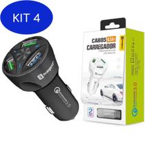 Kit 4 Carregador Veicular Turbo V8 Sumexr Celular Asus