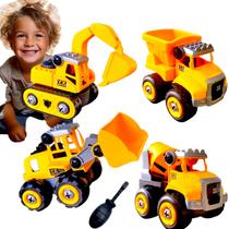 Kit 4 Carrinho monta e desmonta Didático Brinquedo Educativo Caminhão Infantil Personagem Caminhão Amarelo e Carro interativo para Crianças Kit 4 Carrinho monta e desmonta Didático Brinquedo Educativo Caminhão Infantil Personagem Caminhão Amarelo e Carro interativo para Crianças