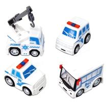 Kit 4 Carrinhos Caminhão Fricção Rodas De Borracha Brinquedo Kit 4 Carrinhos Caminhão Fricção Rodas De Borracha Brinquedo